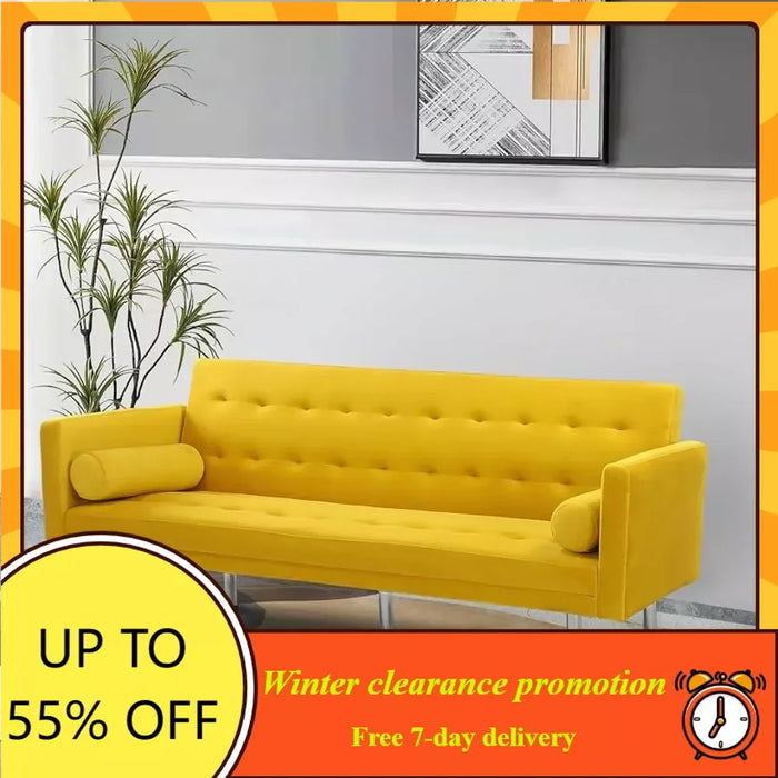 68.5" Modern Velvet Convertible Folding Lounge Couch Convertible Sofa Bed Lazy Sofa Bed for Living Room Double Furniture Home