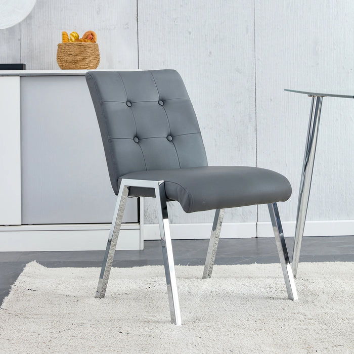 Grid armless high backrest dining chair, 4-piece set, office chair. Suitable for restaurants, living rooms, kitchens, and office