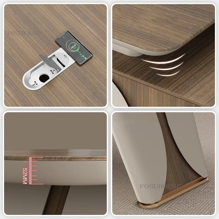 Luxury Paint Office Work Desks Minimalist Modern Manager Computer Table and Chair Set High-End Office Desk Office Furniture K