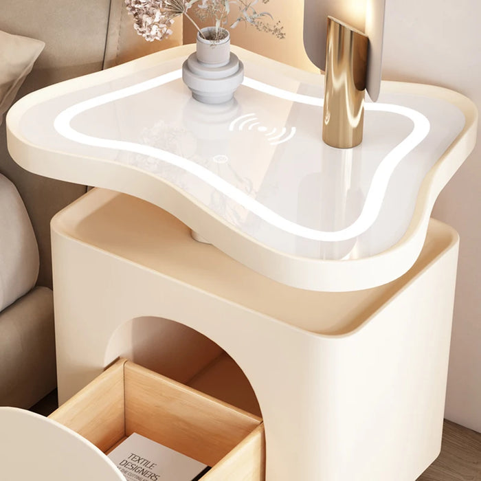 Unique White Bedside Table Drawers Creative European Living Room Filing Cabinets Indoor Side Mesa Auxiliar Storage Furniture