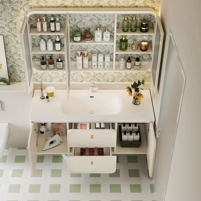 Nordic Bathroom Cabinets With Smart Mirror Ceramics Integrated Washbasin Bathroom Vanity Cabinet With Sink Bathroom Furniture