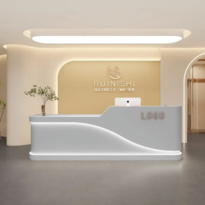 Modern Podium Reception Desks Office Gym Information Parental Advisory Bar White Reception Desks Luxury Mostrador Furniture