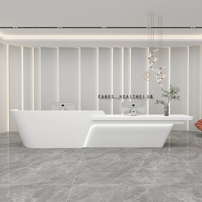 Modern White Office Reception Desk Front Cash Executive Office Coffee Reception Desk Checkout Recepcion Commercial Furniture HDH