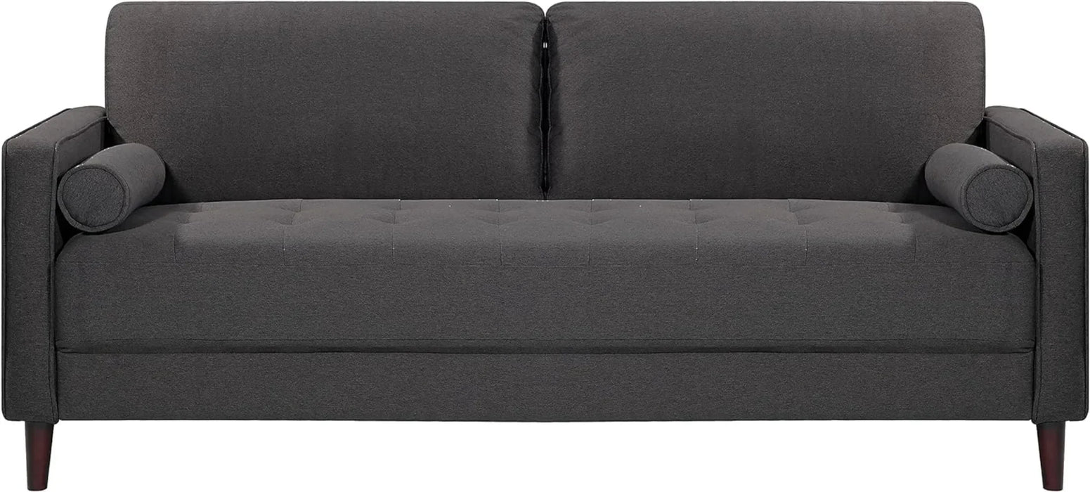 Lifestyle Solutions Lexington Sofa, 75.6" W X 31.1" D X 33.5" H, Heather Grey Minimalist Sofa  Furniture Living Room