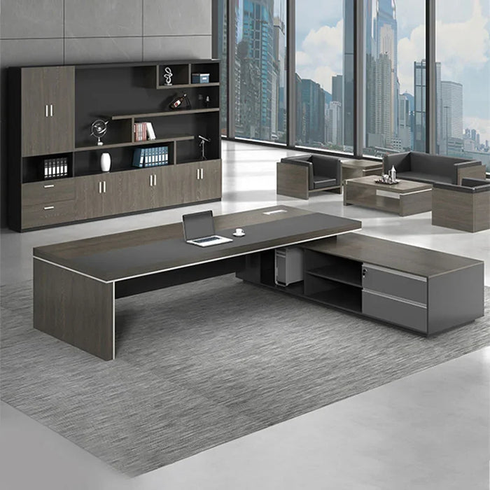 Luxury Drawers Office Desk Storage Long Shelf Modern Monitor Computer Desks Supplies Setup Mesa De Computador Modern Furniture