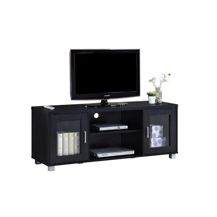 TV cabinet Open Storage 3-in-1 Panel TVs Stand for up to 65"Charcoal home furniture stand modern TVes stand Shelves,Black