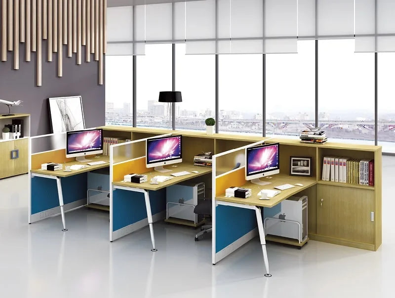 Modern Office Customized Computer Table 6 Seater Person Workstation Furniture Desks Work Station Table Set Designs 2020