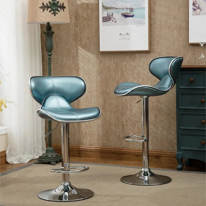 Roundhill Furniture Masaccio Bar Stool with Adjustable Height & 360-Degree Swivel, Multiple Colors, Set of 2