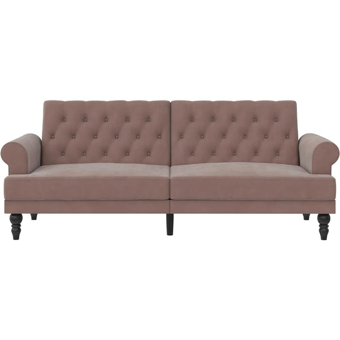 Novogratz Cassidy Upholstered Futon, Blush Velvet