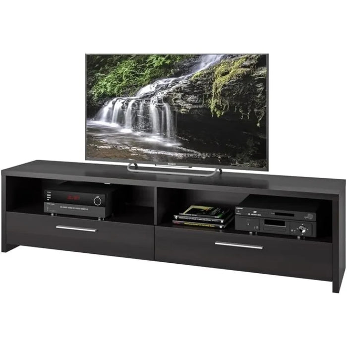 Atlin Designs Large Modern Entertainment TV Stand Media Console with Storage Shelves, for TV's up to 85"