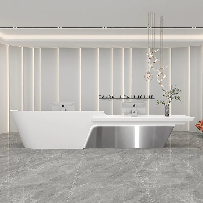 Modern White Office Reception Desk Front Cash Executive Office Coffee Reception Desk Checkout Recepcion Commercial Furniture HDH
