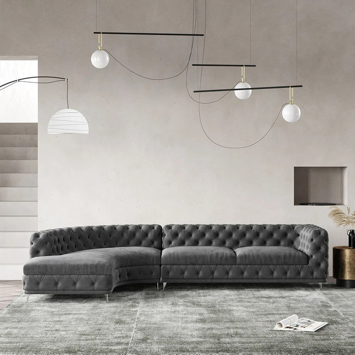 Hot Luxury Italian Style Custom Modern Design Fabric Velvet Black Pink Couch Corner Sofa Set Furniture Living Room Sofas
