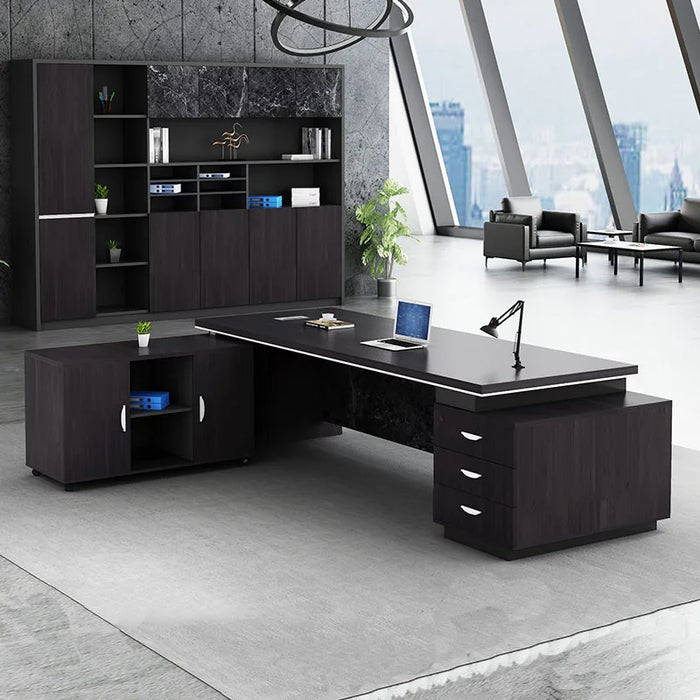Minimalist Modern Office Desk Standing L Shaped Supplies Corner Computer Desks Bookshelf Drawers Escritorio Modern Furniture