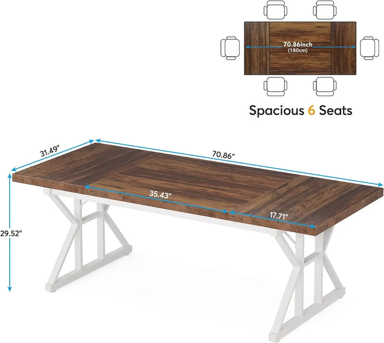 70.8-Inch Executive Desk, Large Computer Office Desk Workstation, Modern Simple Style Laptop Desk Study Writing