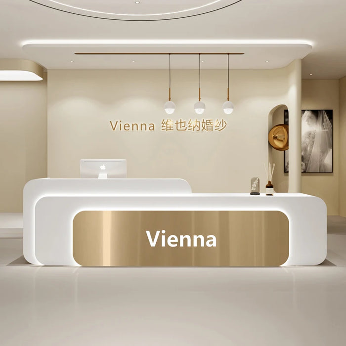 Cashiers Reception Desk Mobile Beauty Front Rostrum Service Desk Wooden Modern Lectern Scrivania Ufficio Lavoro Wood Furniture