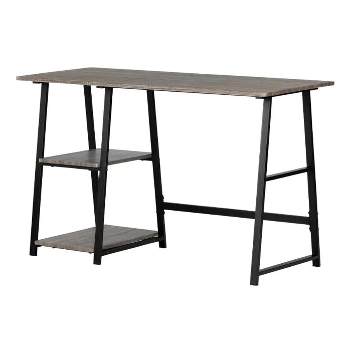 South Shore Evane Contempory Trestle Desk with Storage, Multiple Finishes Computer Desk  Office Table