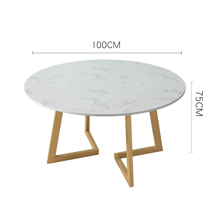Turntable Nordic Gold Dining Table Legs Metal Marble Modern Coffe Round Dining Table Kitchen Muebles Small Apartment Furniture
