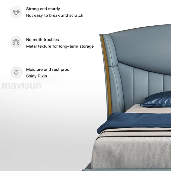 Light Luxury Bedroom Set 1.5m 1.8m Meters Soft Touch Safe Materials Suitable Comfortable Solid Wood King Bed Frames