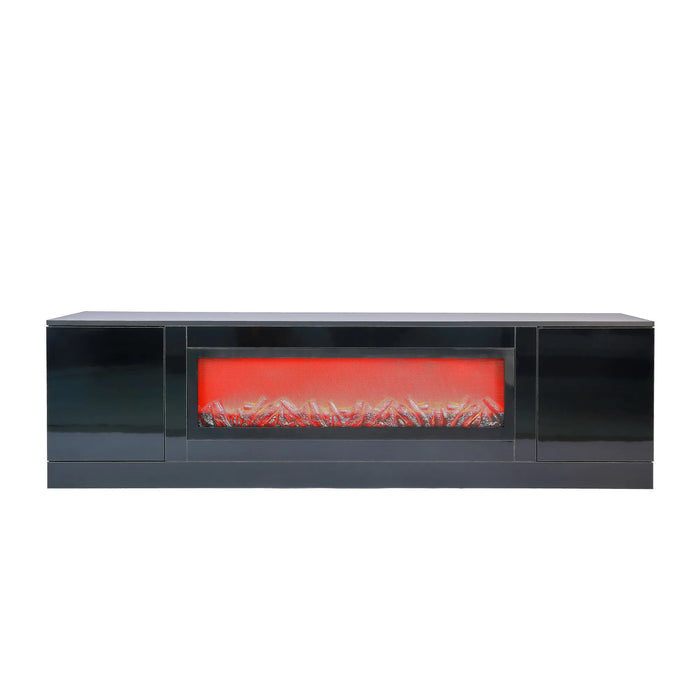 Modern Electric Fireplace TV Stand Living Room Furniture with Insert Fireplace Without Remote and Heating