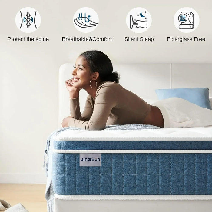 11 Inch Hybrid Mattress with Gel Memory Foam,Motion Isolation Individually Wrapped Pocket Coils Pressure/Back Pain Relief