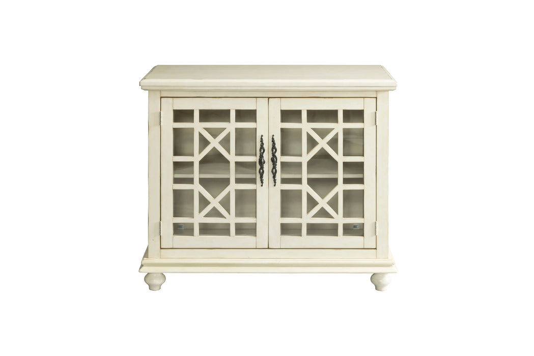 BOUSSAC Home Elegant Small Spaces TV Stand, Antique White