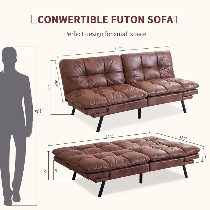 SF-BN726 Sofabed, As sofa:71"X33"X31.5"As bed:71"X42"X16", Brown