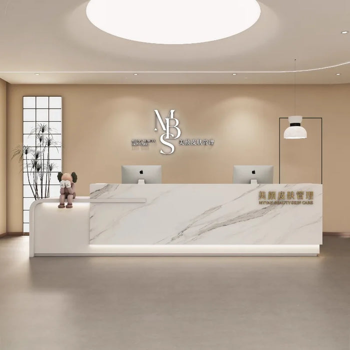 Modern Service Reception Desks Beauty Salon Executive Club Lectern Corner Reception Desks Shop Empfangstheke Luxury Furniture