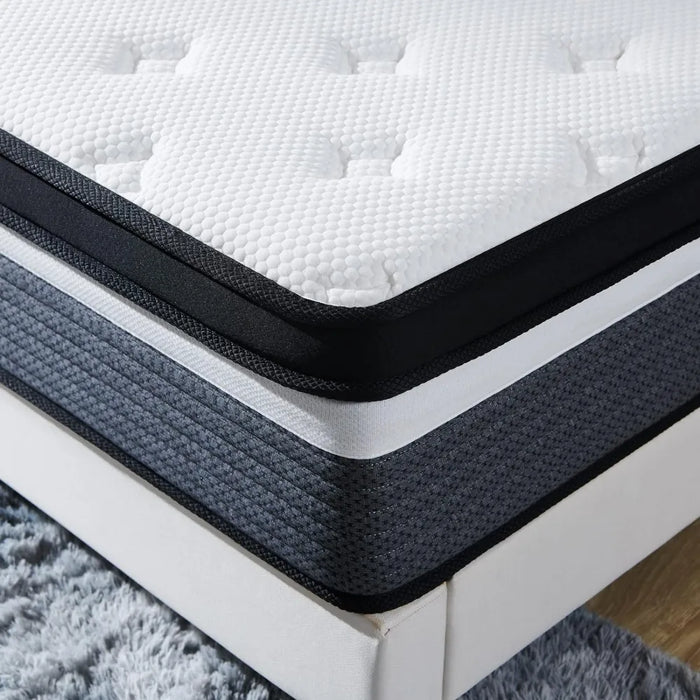 12" Cooling Gel Memory Foam & Separate Pocket Built-in Spring Hybrid Mattress, Boxed Queen Mattress with Medium Feel