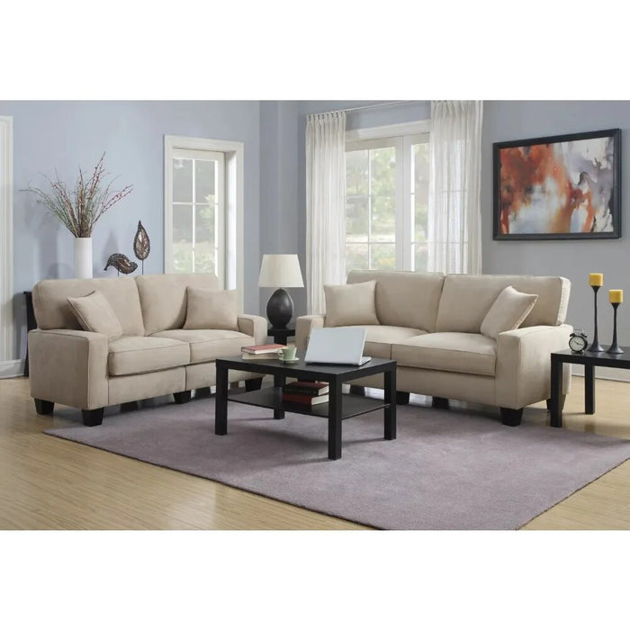 Modern Collection 73" Sofa,Living Room Sofas with Free Shipping,Spacious and Cozy, living room furniture, Silica Sand