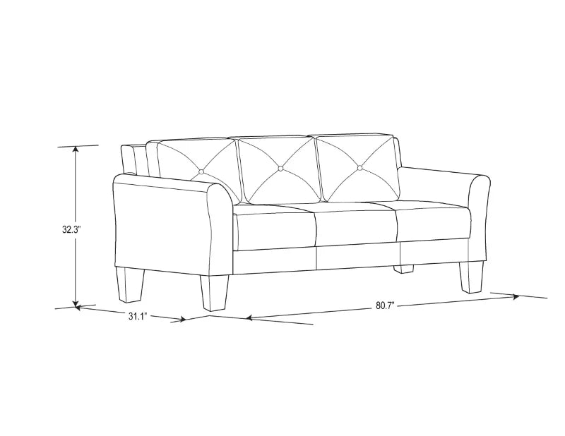 Lifestyle Solutions Taryn Curved Arms Sofa sofa  sofa set living room furniture  lounge chair  sofa
