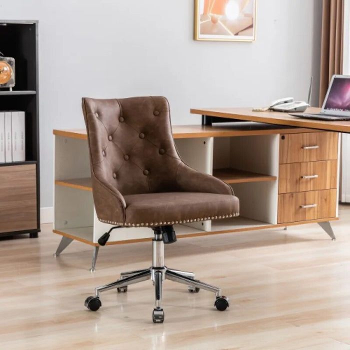 Modern Velvet Fabric Material Adjustable Height Revolving Home Office Chair With Gold Metal Legs Universal Wheels Furniture