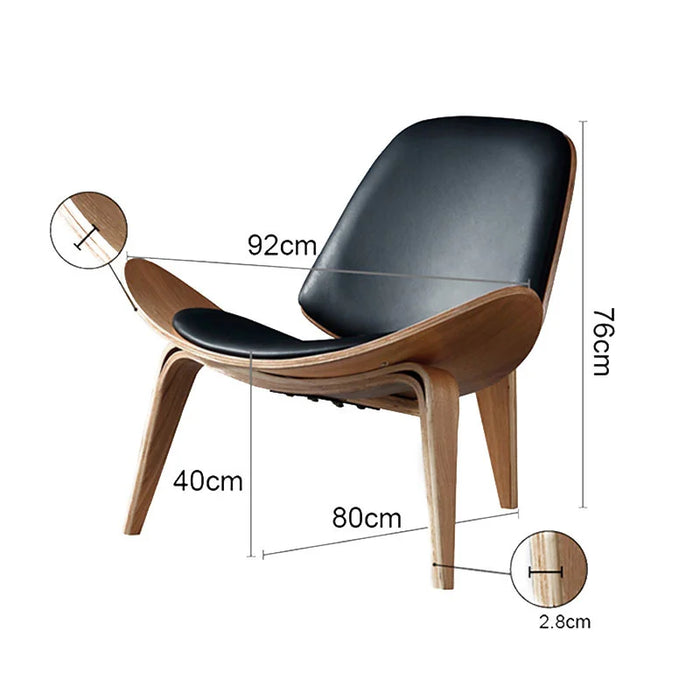 Hans Wegner Style Three-Legged Shell ChairsAsh Plywood Fabric Upholstery Living Room Furniture Modern Lounge Shell ChairsReplica