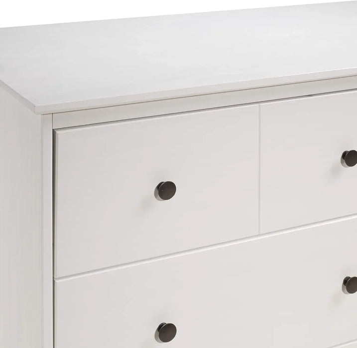 Walker Edison Wood Dresser Bedroom Storage Drawer Organizer Closet Hallway, 6 Drawer, White