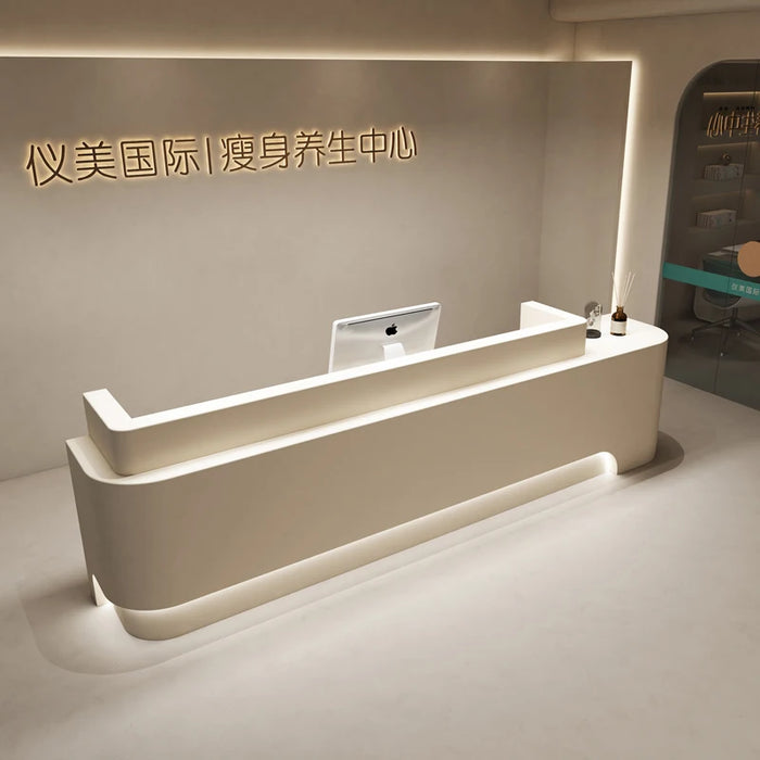 Gym Luxury Reception Desk Modern White Restaurant Barbershop Banco Reception Desk Office Comptoir De Caisse Luxury Furniture