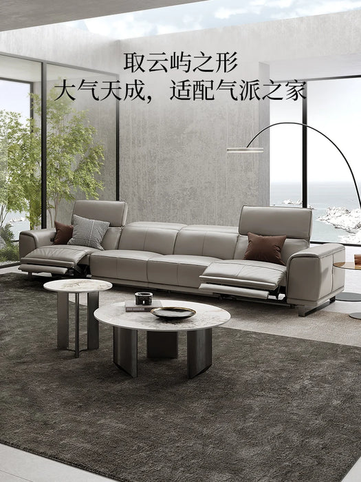 First Class Leather Sofa Electric Function First Layer Cowhide Living Room Straight Row