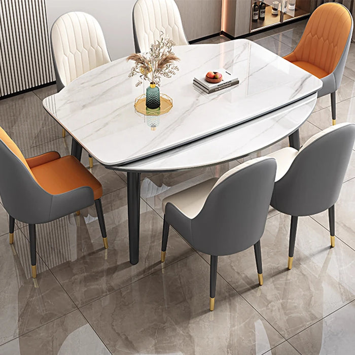 Marble Kitchen Dining Room Sets Coffee Hallway Chairs Turntable Dining Room Sets Tables Tavolo E Sedie Pranzo Luxury Furniture