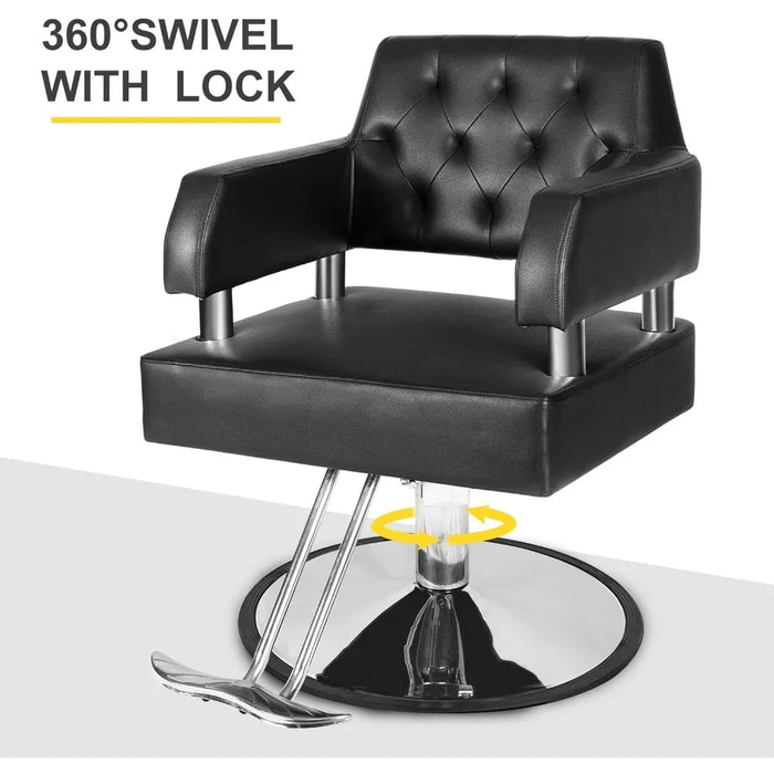 Barber Chair Salon Chair for Hair Stylist with Hydraulic Pump Adjustable Height 360 Degrees Swivel Hair Chair Spa Beauty