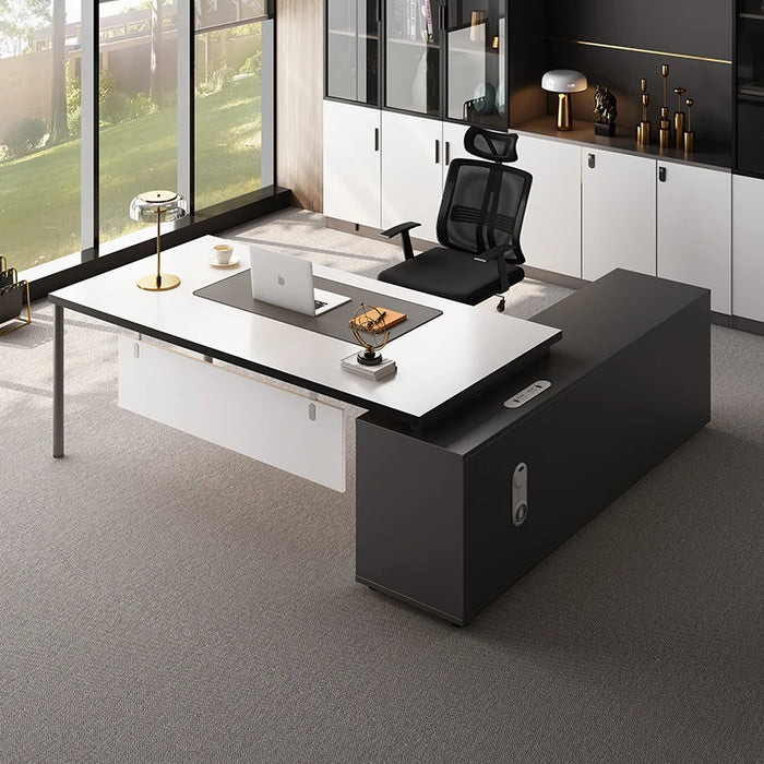 Long Boss Desk Tables Ideas Minimalist Elegant Professional Storage Wooden Office Desk Standing Mesa De Computdor Furniture