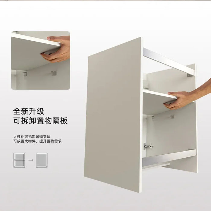 Modern Stainless Steel Floor Standing Washbasin Small Unit Vanity Cabinet With Sink Bathroom Furniture