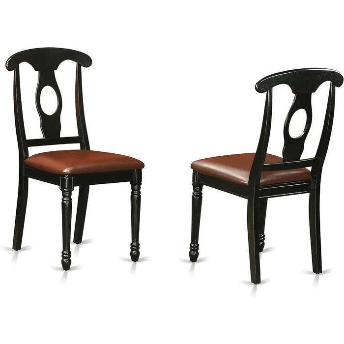 42x42 Inch Room Table 5 PieceRound Dining Room Table with Pedestal and 4 Faux Leather Upholstered Dining Chairs
