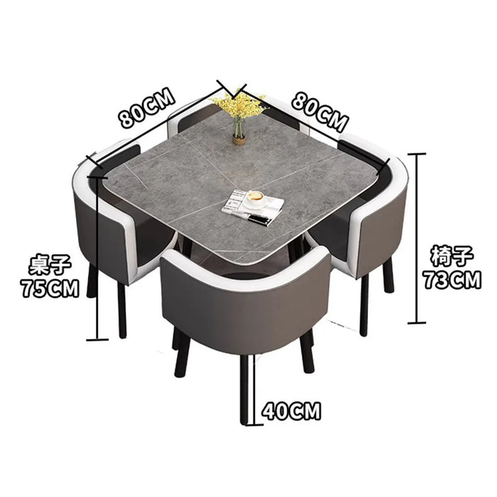 Set 4 Chairs Round Dining Table Office Small Space Saving Cheap Dining Table Minimalist Center Mesas De Jantar Kitchen Furniture