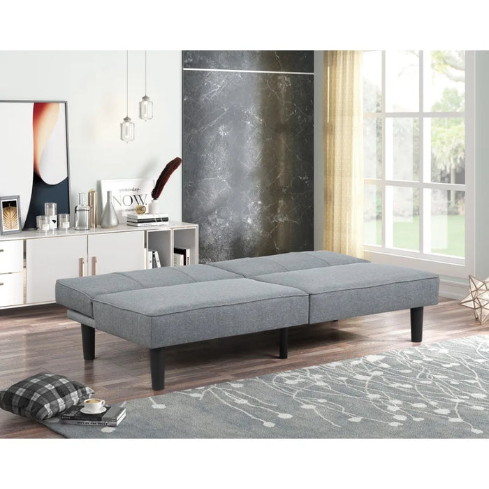 2024 New Modern Sofa Studio Futon, Gray Linen Upholstery