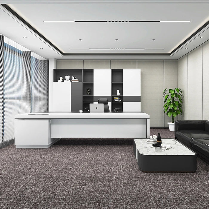 White Set Reception Office Desk Bookshelf Storage Conference European Desk Executive Secretary Mesa Escritorio Modern Furniture