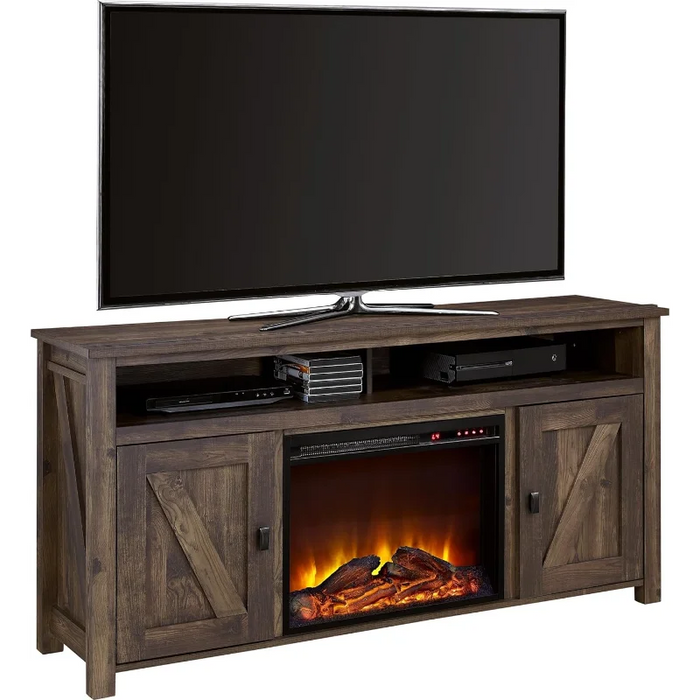 Ameriwood Home Farmington Electric Fireplace TV Console for TVs up to 60", Rustic