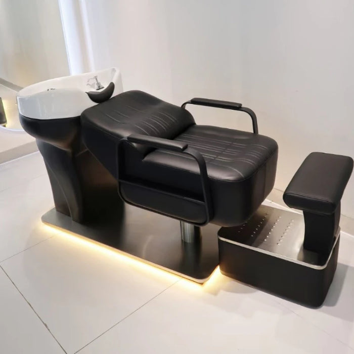 New Hairdressing Shampoo Chairs Half Lying Dedicated Hair Salon Ceramics Barb Shampoo Chairs Massageador Furniture QF50SC
