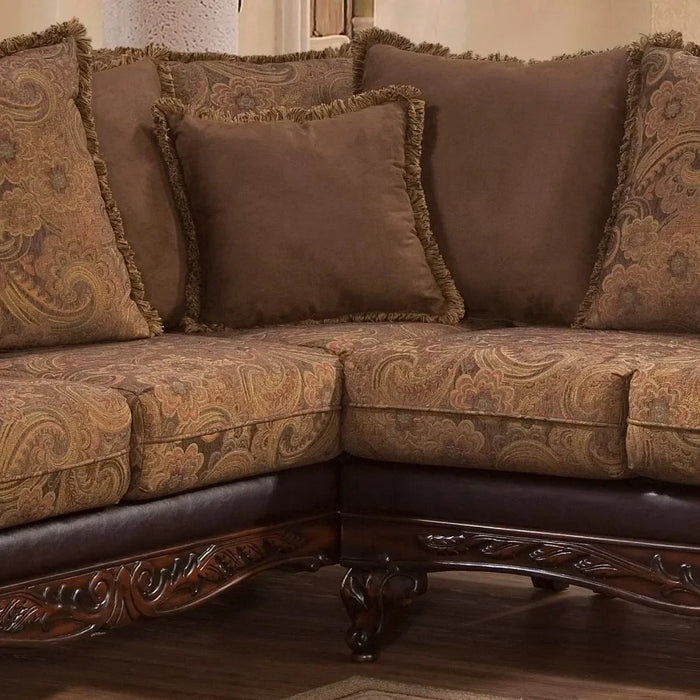 Living Room Microfiber Sofa, with 2 Seat, 2-Tone Chocolate Sofas