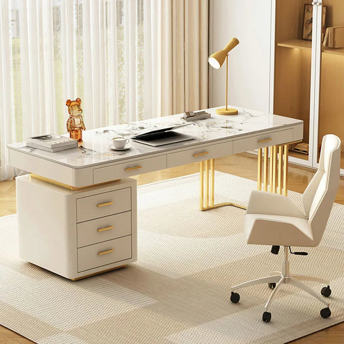 ConferenceOffice Desk Wooden Setup Desktop Luxury Work Table Desktop Reception Workbench Scrivania Con Cassetti Home Furniture