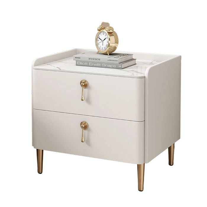 Minimalist White Nightstands Modern Drawers Luxury Smart Bedside Table With Wireless Charger Low Nachttisch Bedroom Furniture