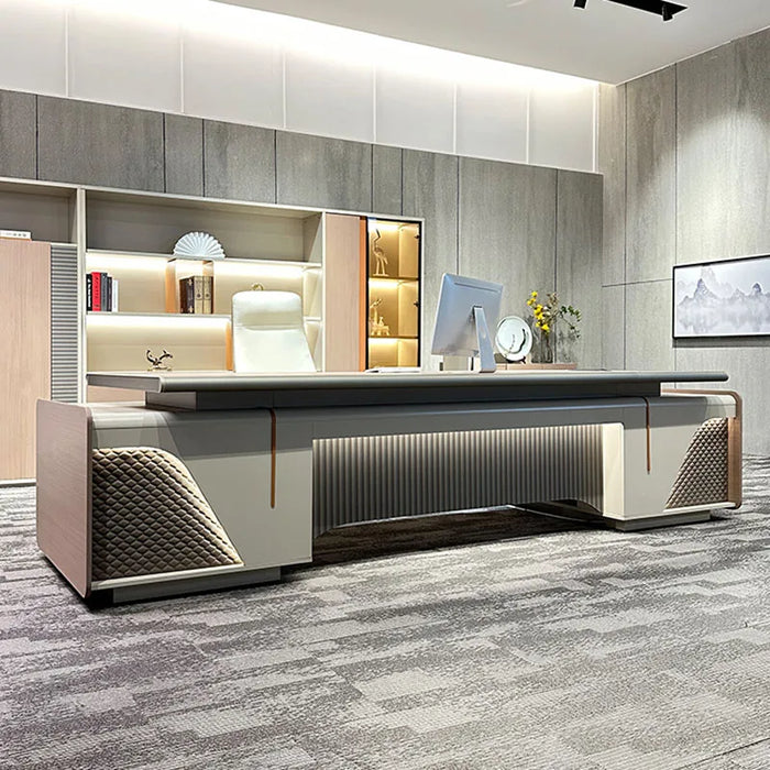 Luxury Reception Office Desk Computer Monitor Corner Organizer Writing Office Desk Meeting Bureau Meuble Italian Furniture