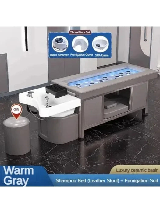 Head Spa Shampo Chair Stylist Fumigation Luxury Minimalistic Hair Wash Bed Massage Therapy Behandelstoel Furniture MQ50SC